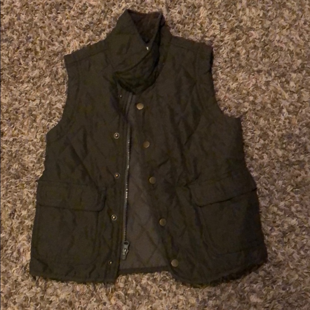 olive green padded vest